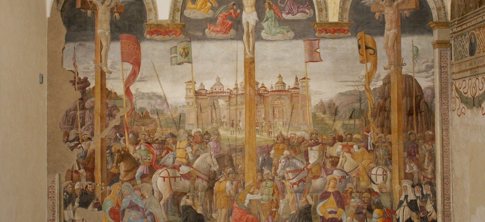 Montorfano's fresco inside the Cenacolo Vinciano Montorfano's fresco inside the Cenacolo Vinciano