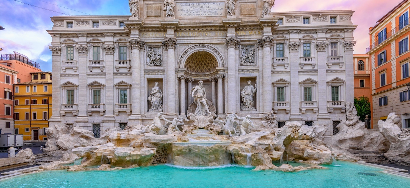 Trevi Fountain with no people around Trevi Fountain with no people around