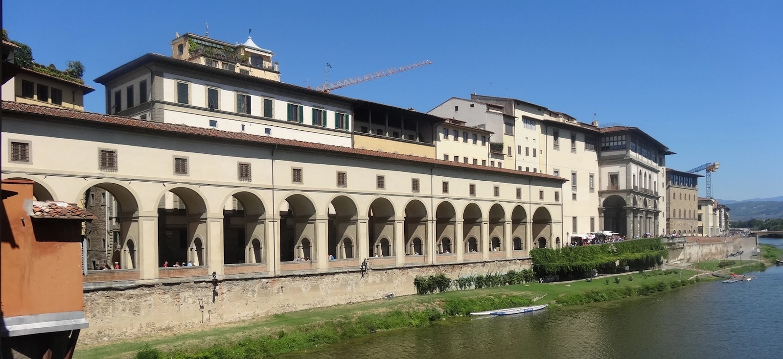 Corridoio Vasariano, seen from Ponte Vecchio - Florence, Italy Corridoio Vasariano, seen from Ponte Vecchio - Florence, Italy